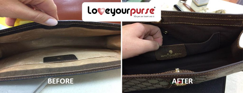 canvas lining repair gucci purse